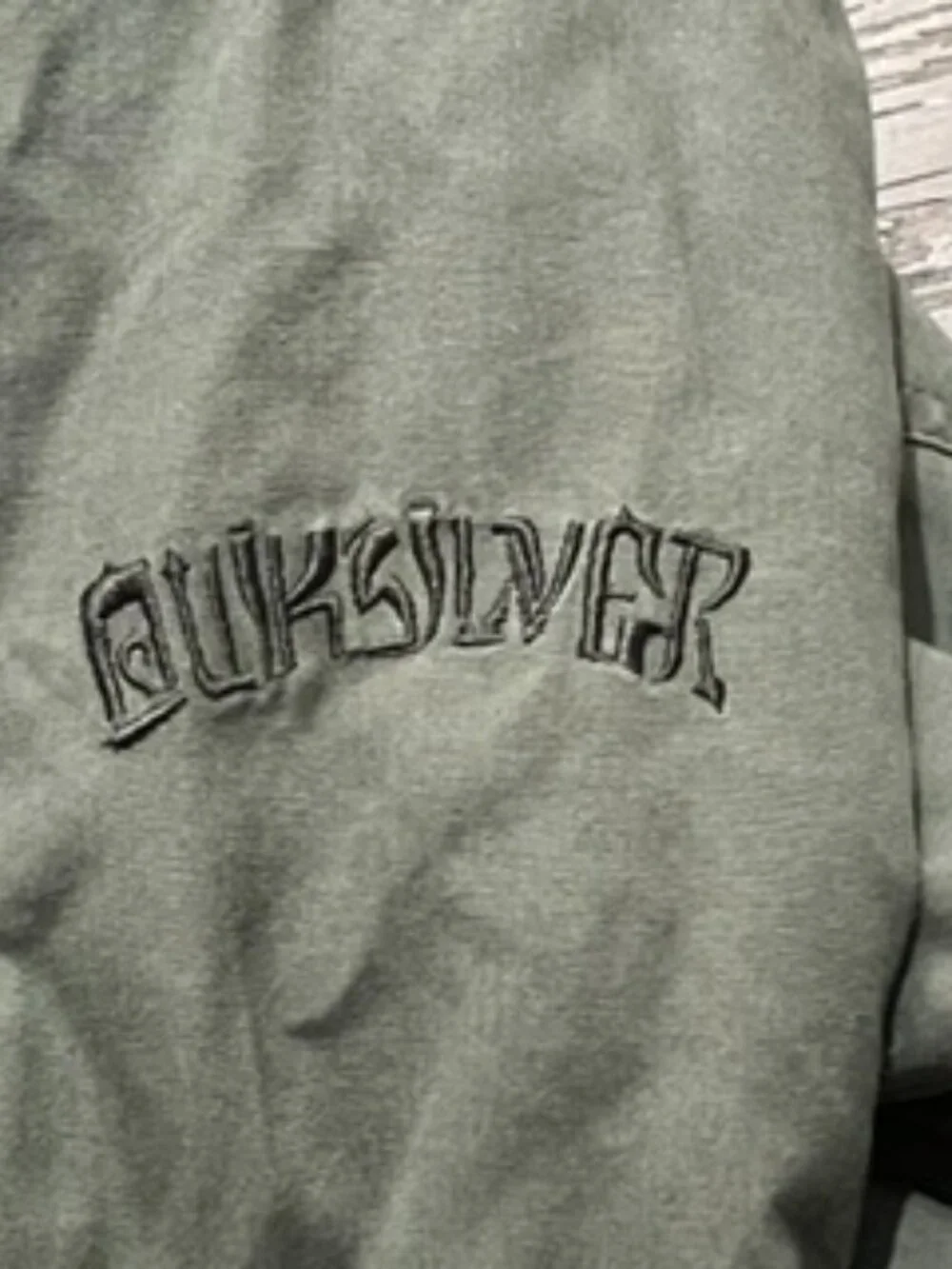 QuickSilver Bomber Jacket Boys Large (16-18) Vintage Army Green Canvas Utility
